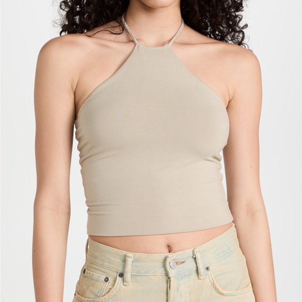Women's Beige Halter Top